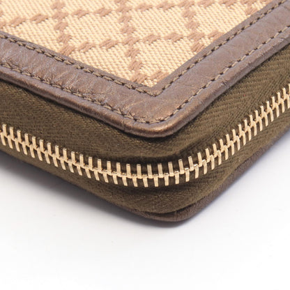 GUCCI Diamante Bamboo Canvas Zip Wallet