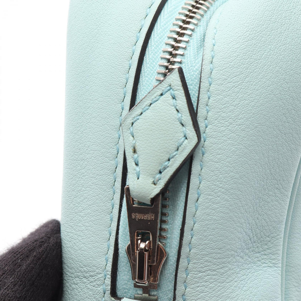 HERMES Plum 2 Mini Swift Blue Atoll Handbag