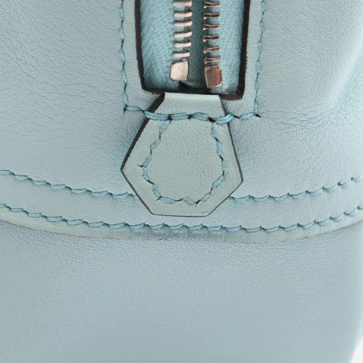HERMES Plum 2 Mini Swift Blue Atoll Handbag