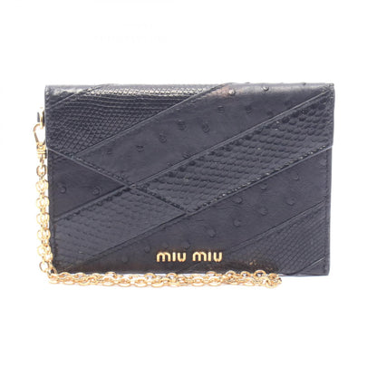 Miu Miu Madras Love Exotic Pouch Black