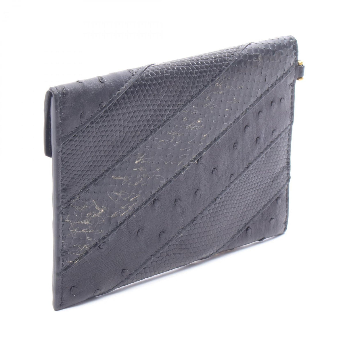Miu Miu Madras Love Exotic Pouch Black