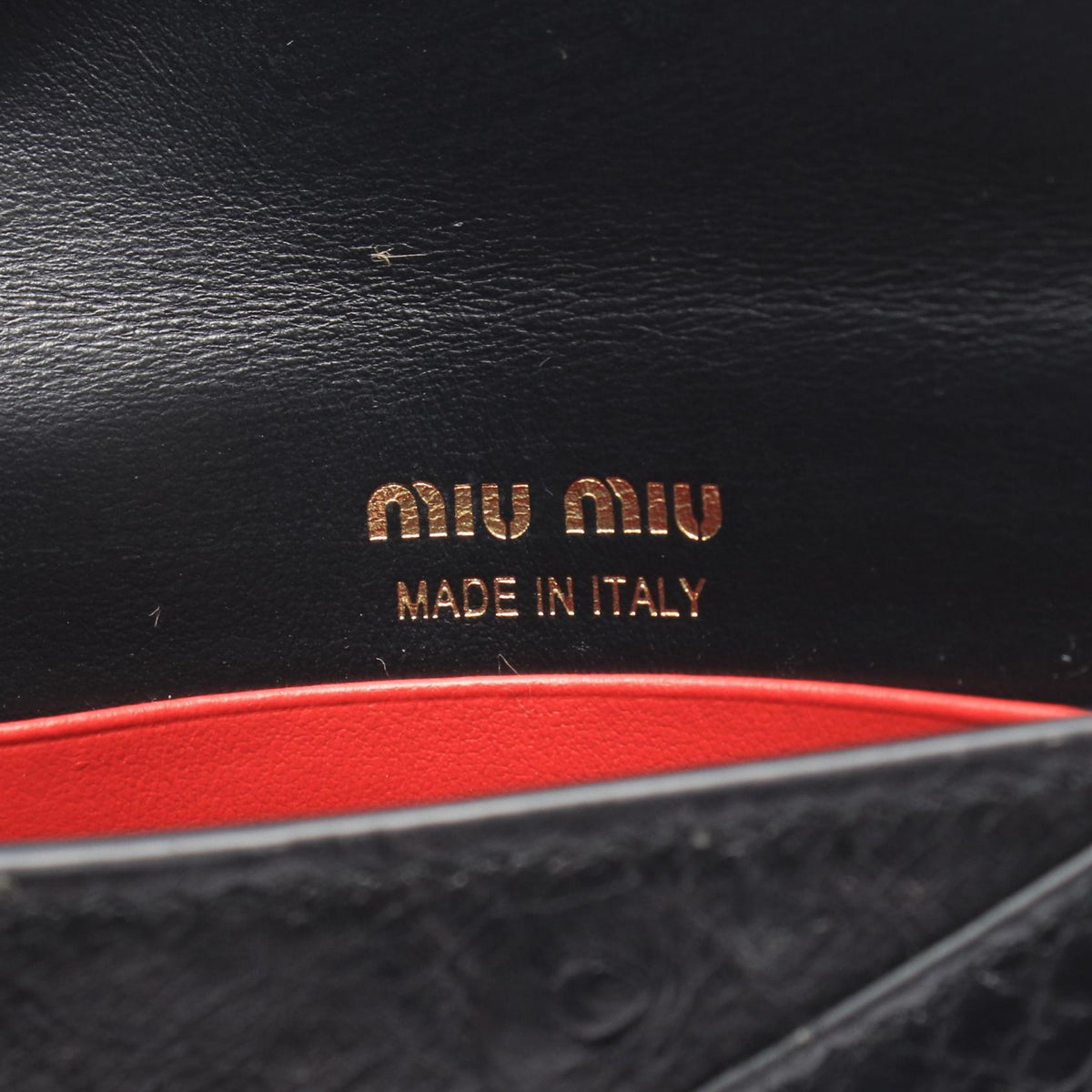 Miu Miu Madras Love Exotic Pouch Black