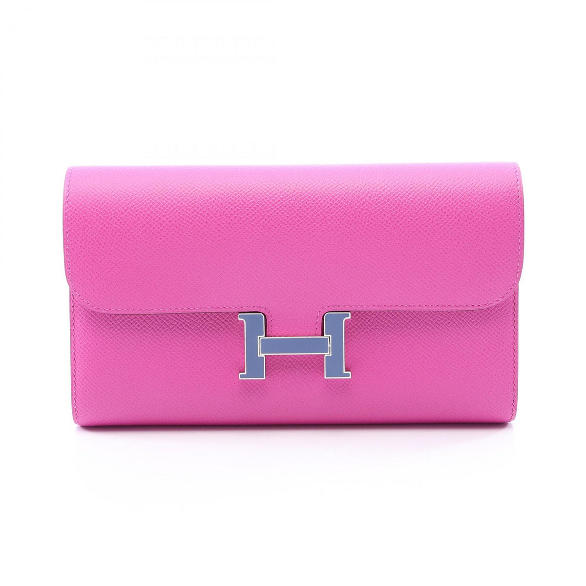 HERMES Constance Long Veau Wallet, Pink