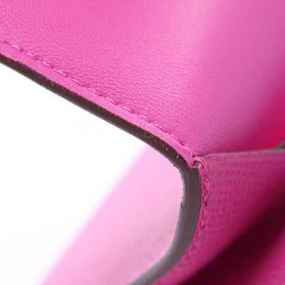 HERMES Constance Long Veau Wallet, Pink