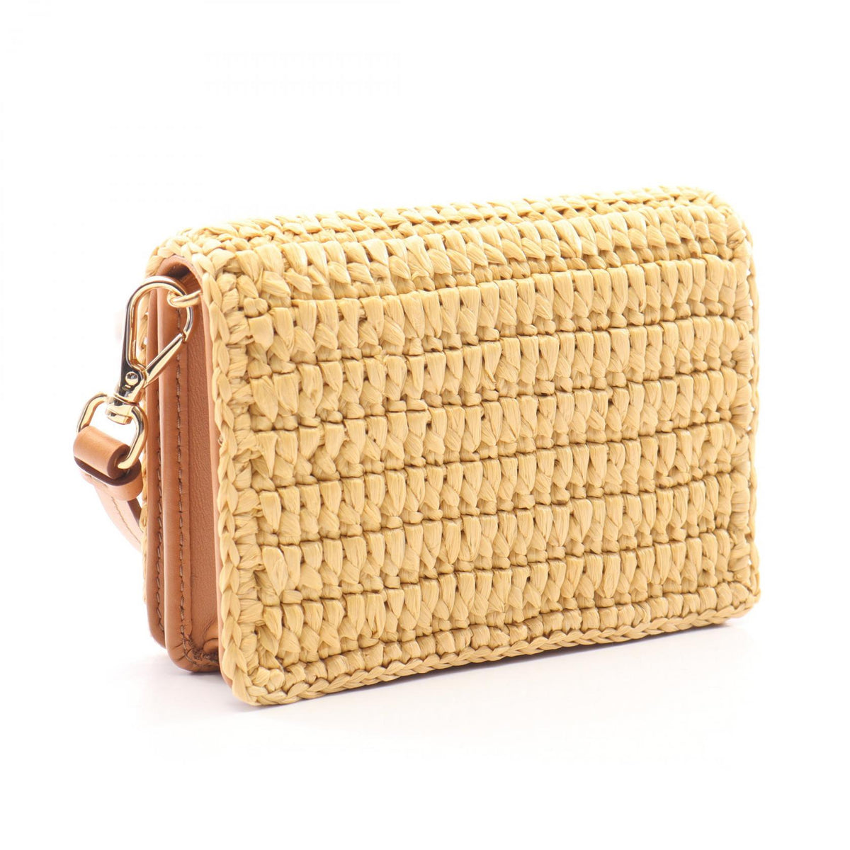 PRADA Crochet Traiango Beige Shoulder Bag