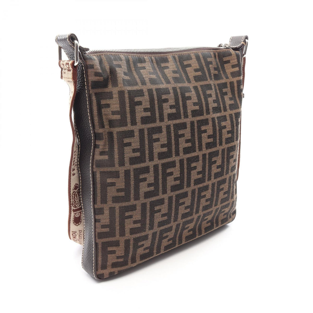 FENDI Selleria Zucca Canvas Shoulder Bag