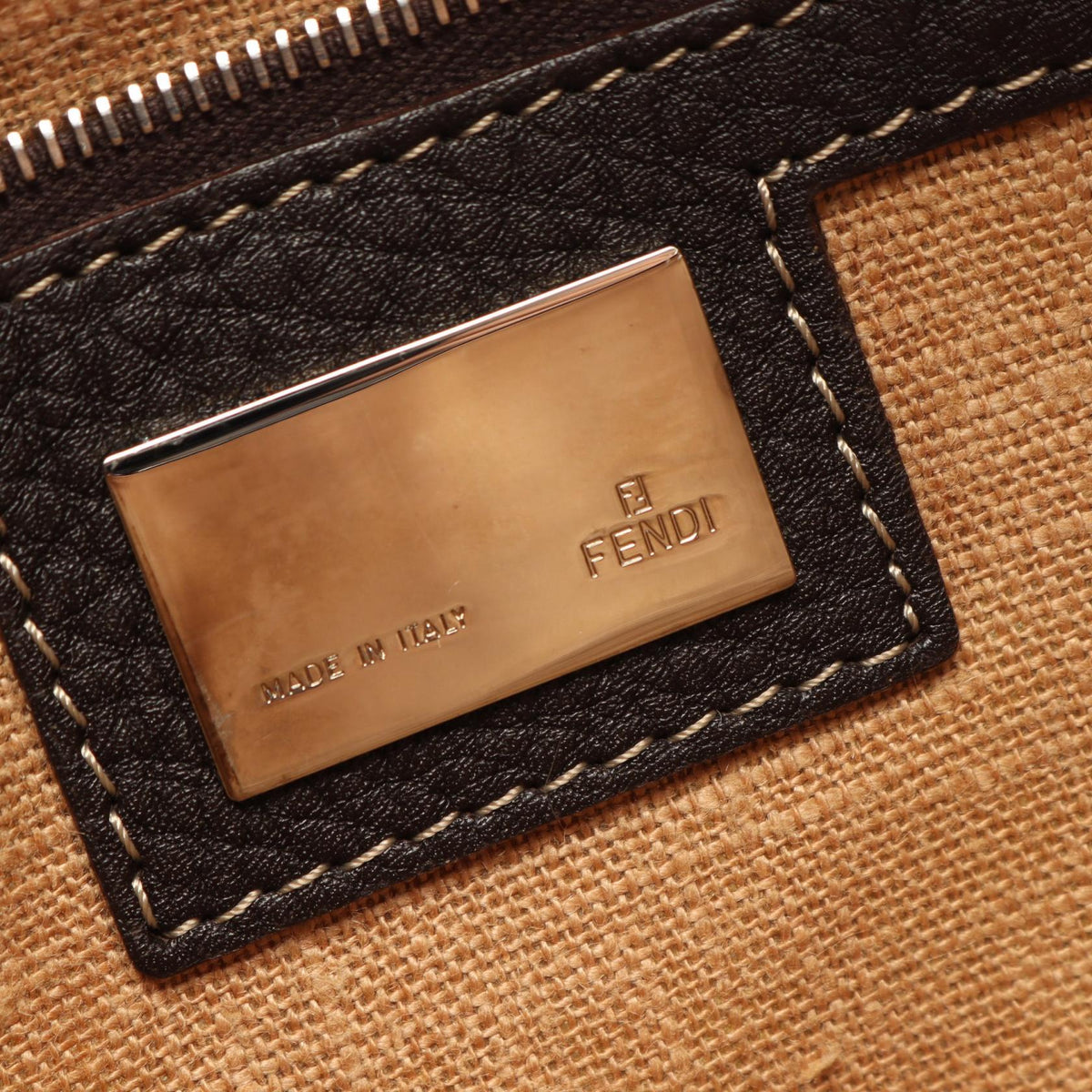 FENDI Selleria Zucca Canvas Shoulder Bag