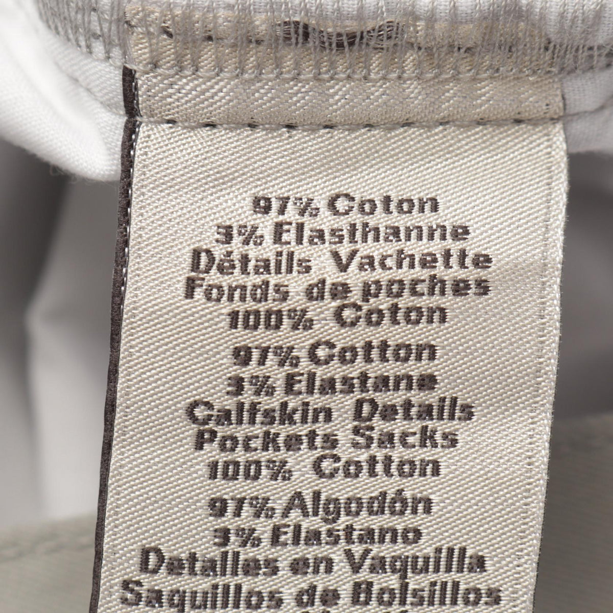 HERMES Gray Cotton Chino Pants Size 40