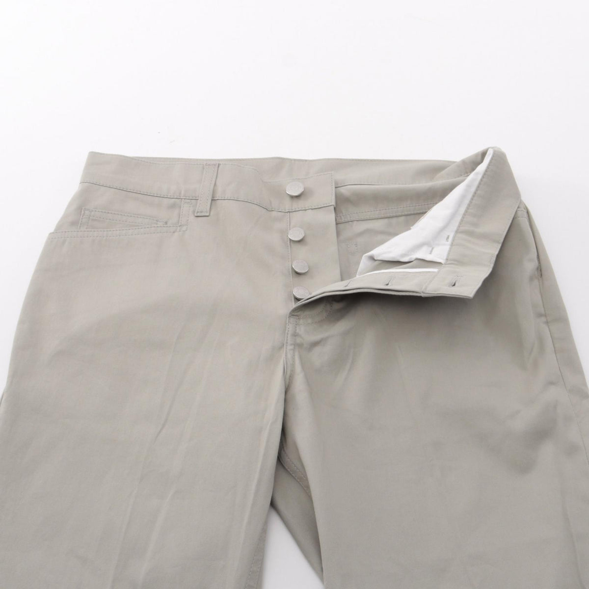 HERMES Gray Cotton Chino Pants Size 40