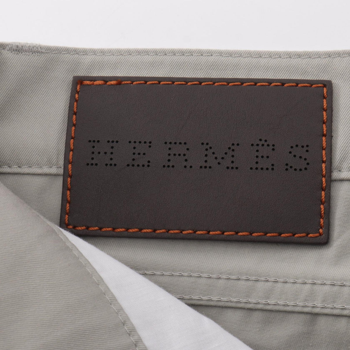 HERMES Gray Cotton Chino Pants Size 40