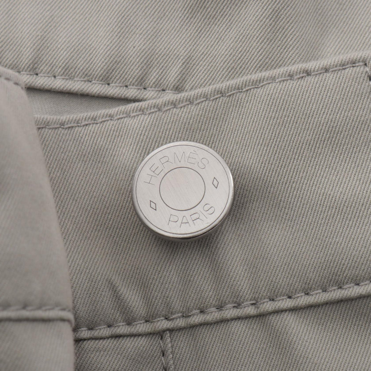 HERMES Gray Cotton Chino Pants Size 40