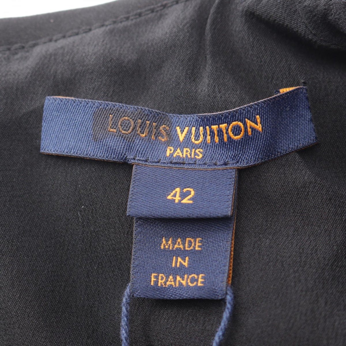 LOUIS VUITTON Silk Sleeveless Midi Dress Black Size 42