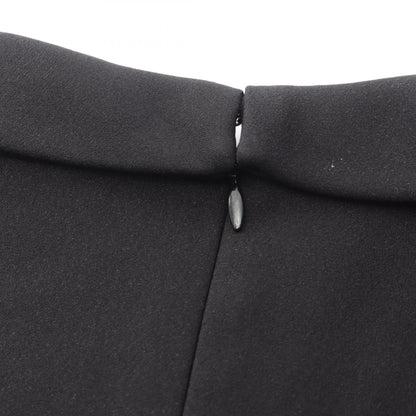 LOUIS VUITTON Silk Sleeveless Midi Dress Black Size 42
