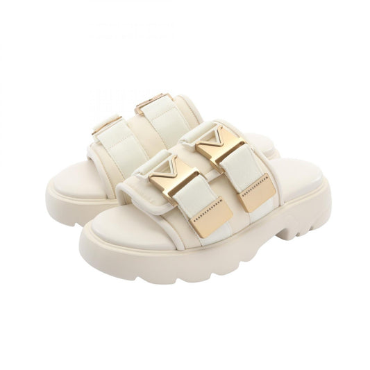BOTTEGA VENETA Flash Ivory Nylon Leather Sandals Size 36