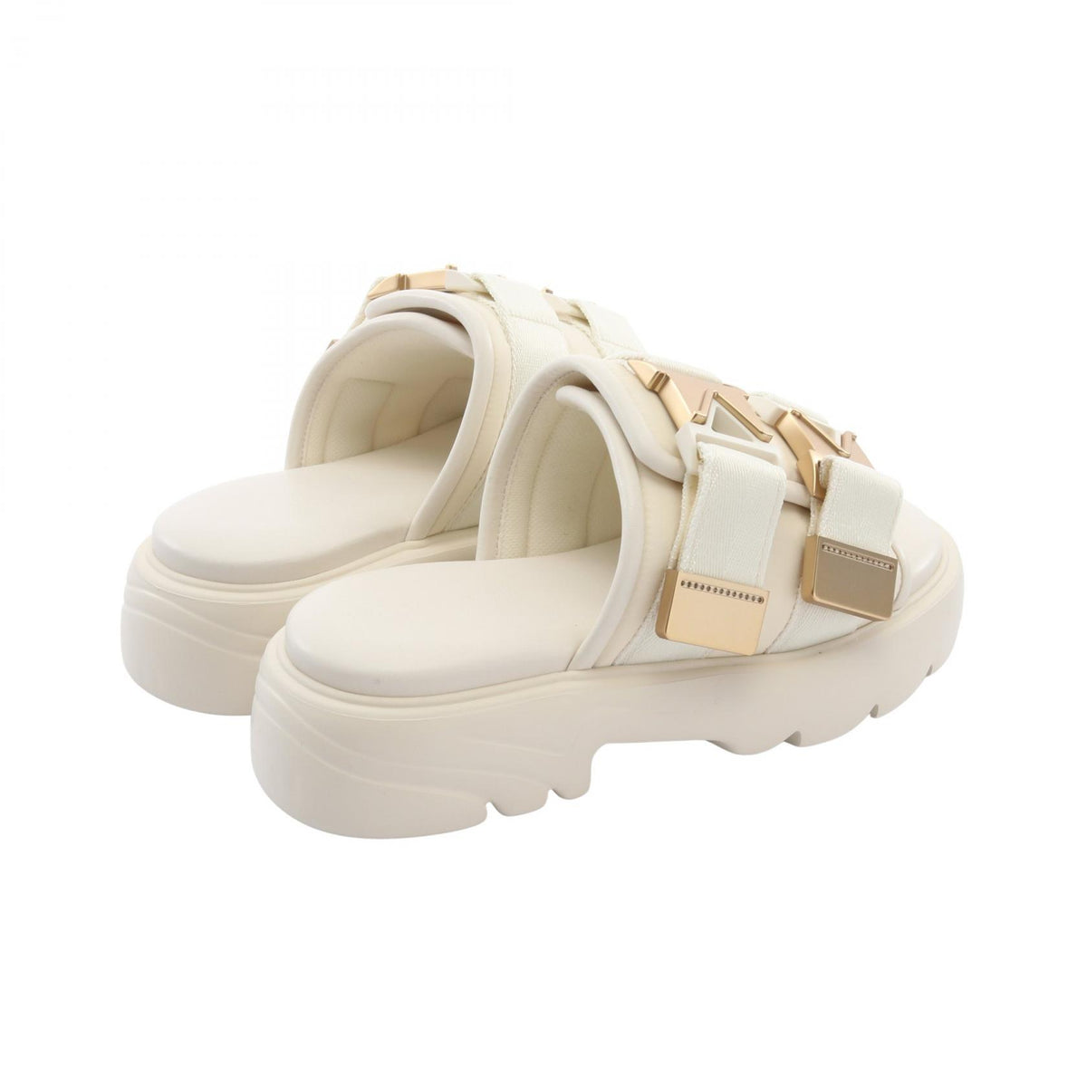 BOTTEGA VENETA Flash Ivory Nylon Leather Sandals Size 36