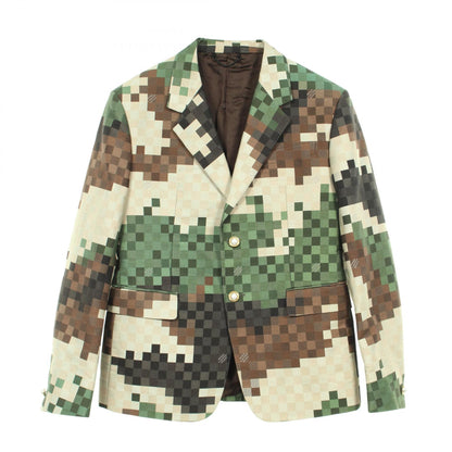 LOUIS VUITTON Damoflage Cotton Blazer Green Size 48