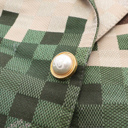 LOUIS VUITTON Damoflage Cotton Blazer Green Size 48