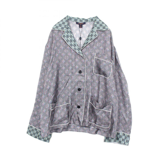 LOUIS VUITTON Monogram LV Pop Silk Long Sleeve Shirt Size 36