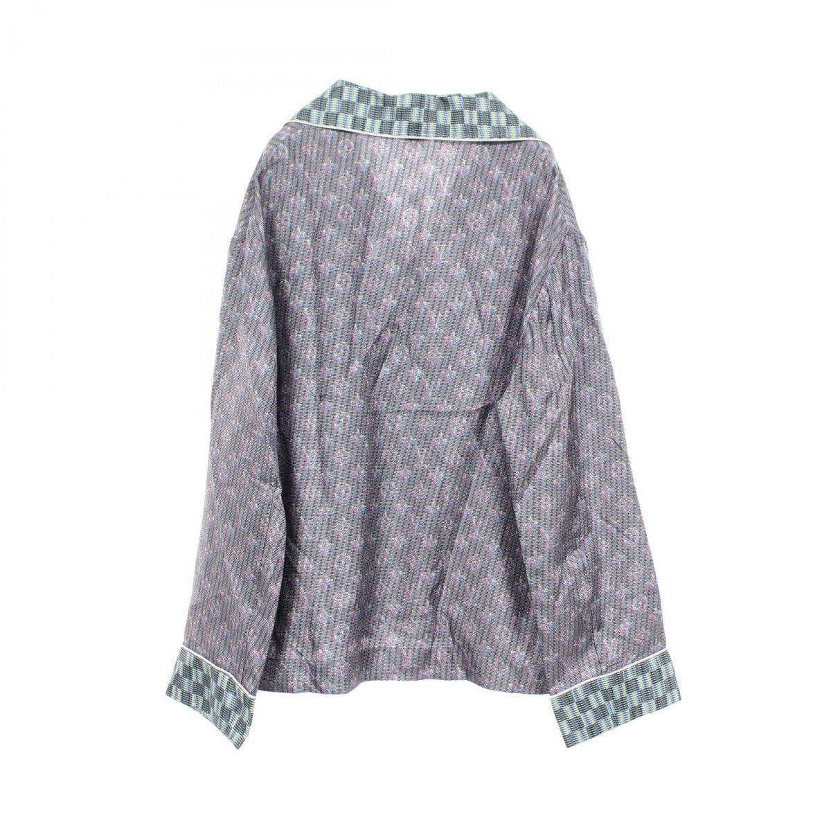 LOUIS VUITTON Monogram LV Pop Silk Long Sleeve Shirt Size 36