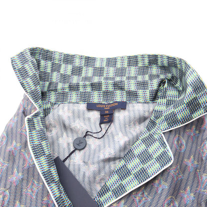 LOUIS VUITTON Monogram LV Pop Silk Long Sleeve Shirt Size 36