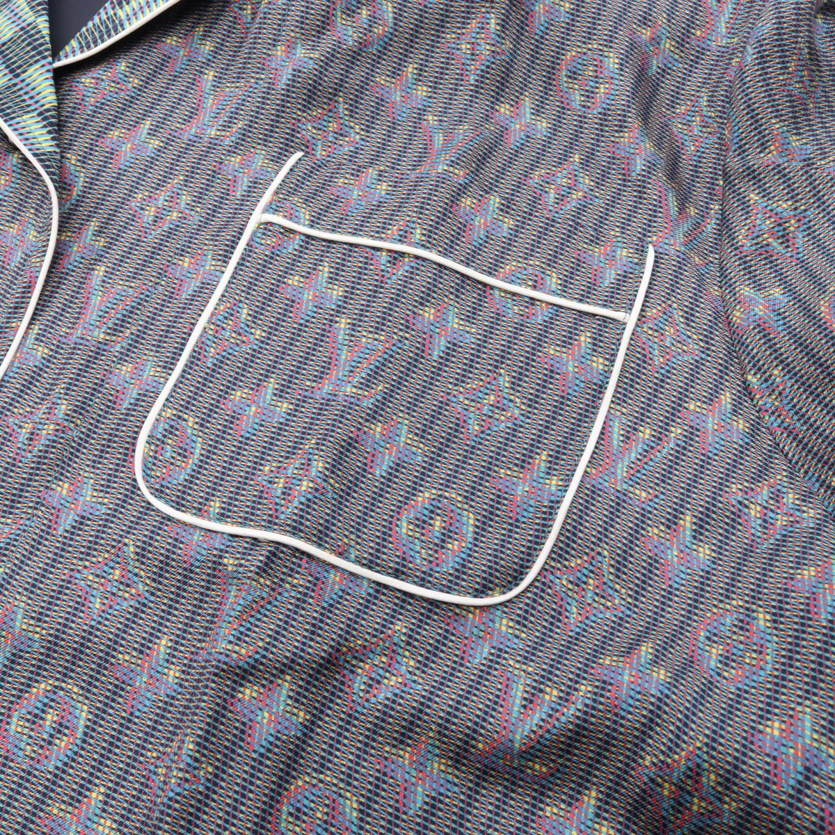 LOUIS VUITTON Monogram LV Pop Silk Long Sleeve Shirt Size 36