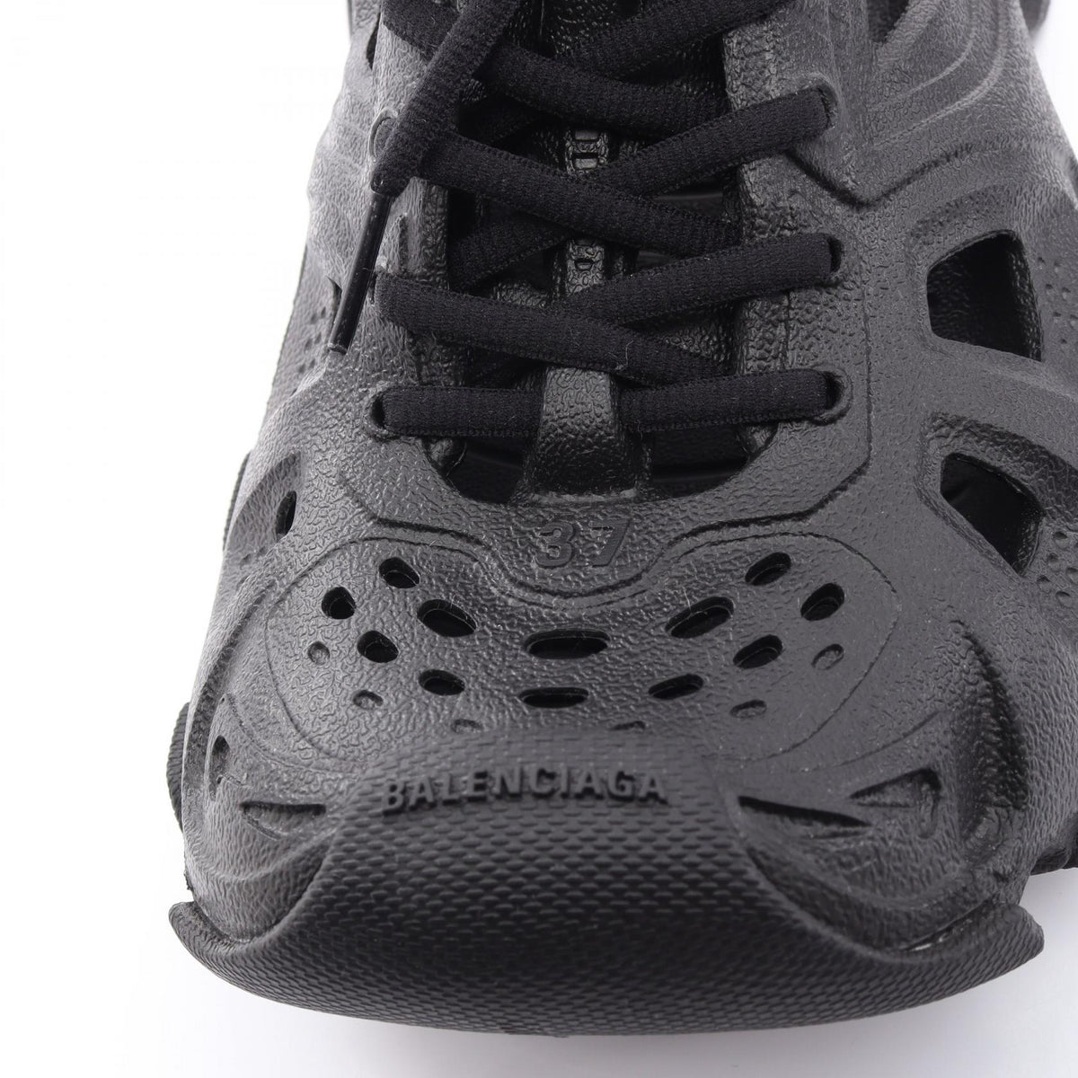 BALENCIAGA HD Black Rubber Sneakers Size 37