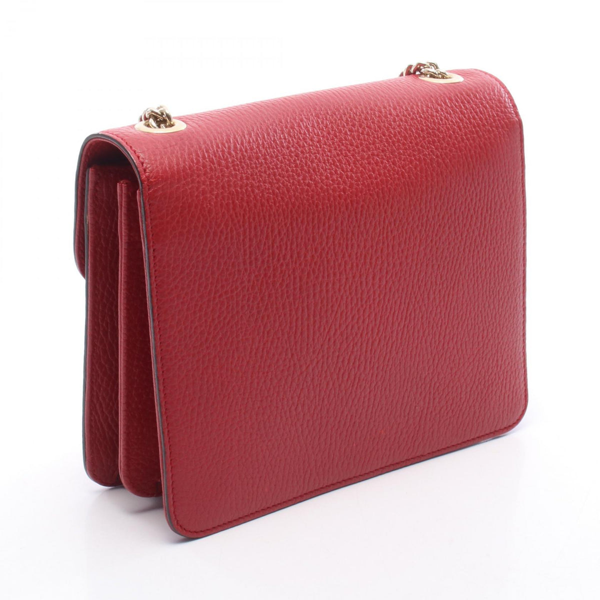 GUCCI Interlocking G Leather Bag, Red