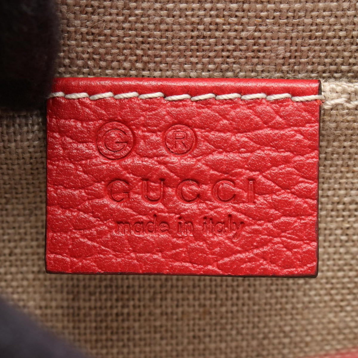 GUCCI Interlocking G Leather Bag, Red