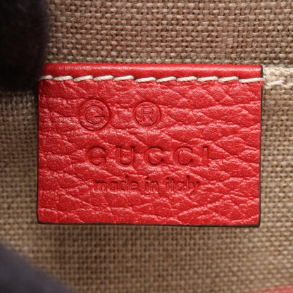 GUCCI Interlocking G Leather Bag, Red
