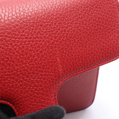 GUCCI Interlocking G Leather Bag, Red