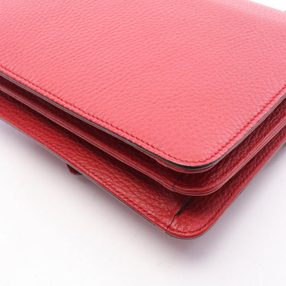 GUCCI Interlocking G Leather Bag, Red
