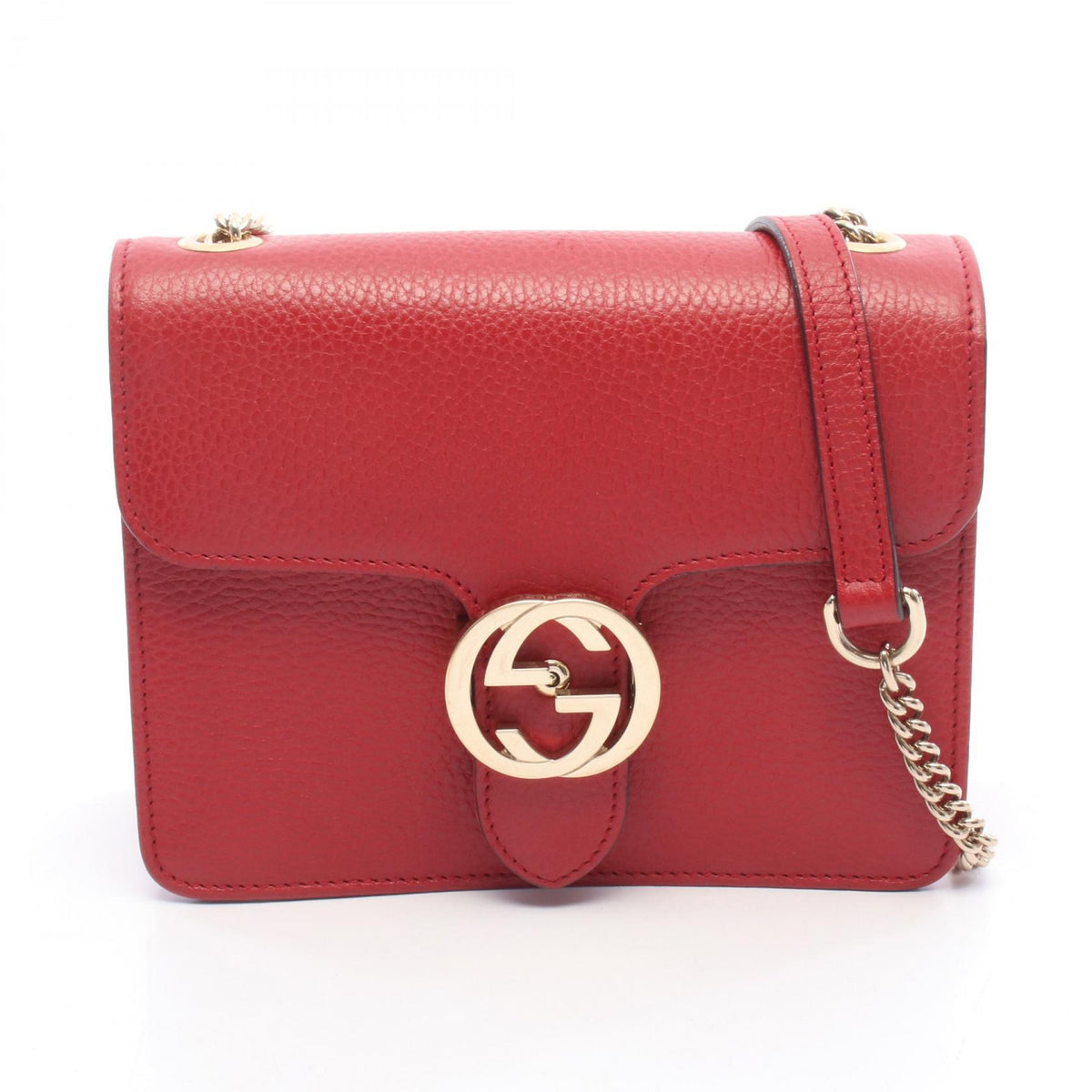 GUCCI Interlocking G Leather Shoulder Bag