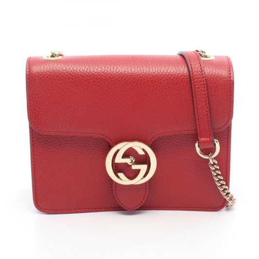 GUCCI Interlocking G Leather Shoulder Bag