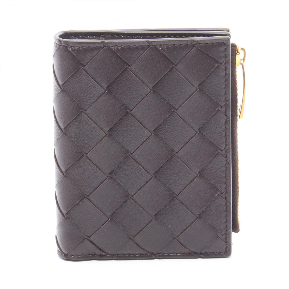 BOTTEGA VENETA Intrecciato Leather Bi-Fold Wallet Brown