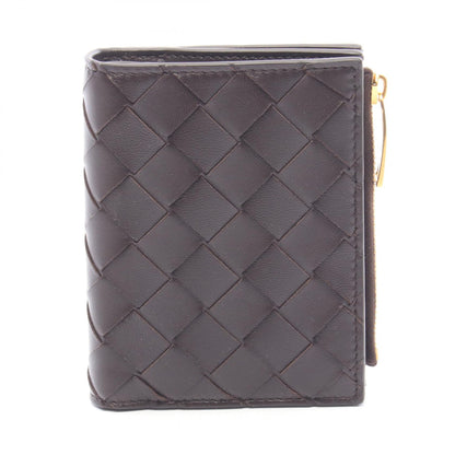 BOTTEGA VENETA Intrecciato Leather Bi-Fold Wallet Brown
