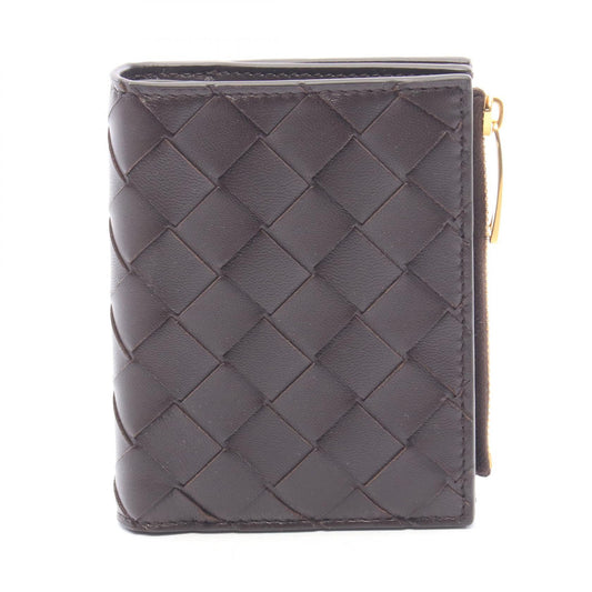 BOTTEGA VENETA Intrecciato Leather Bi-Fold Wallet Brown