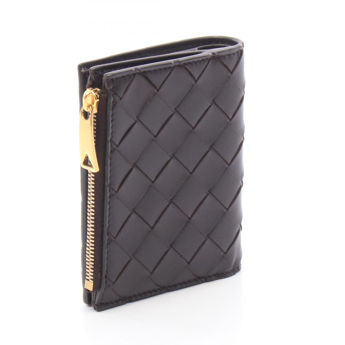 BOTTEGA VENETA Intrecciato Leather Bi-Fold Wallet Brown