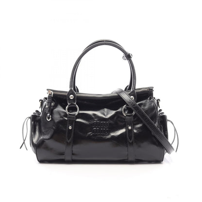 Miu Miu VITELLO SHINE Leather Bag Black