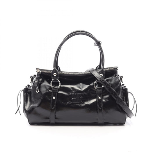 Miu Miu VITELLO SHINE Leather Bag Black