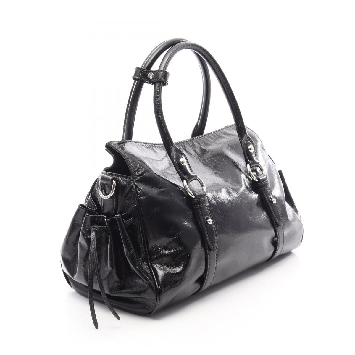 Miu Miu VITELLO SHINE Leather Bag Black