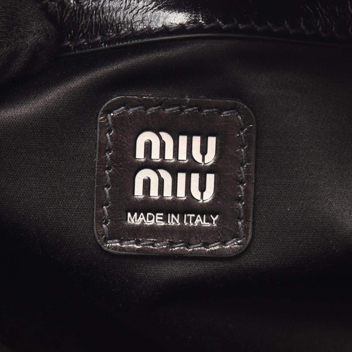 Miu Miu VITELLO SHINE Leather Bag Black