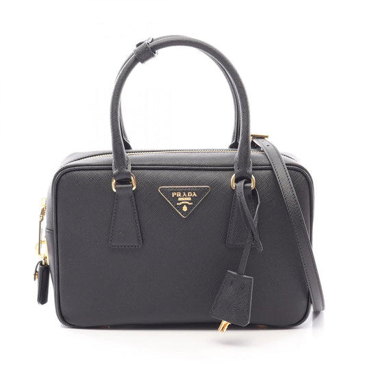 PRADA Saffiano Lux 2-Way Handle Bag Black