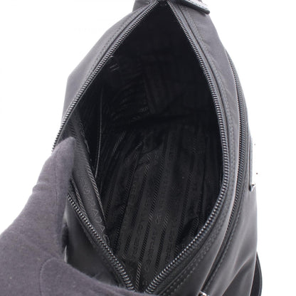 PRADA VELA Nylon Leather Bag Black