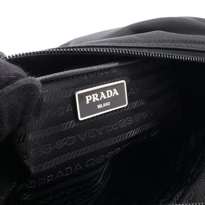 PRADA VELA Nylon Leather Bag Black