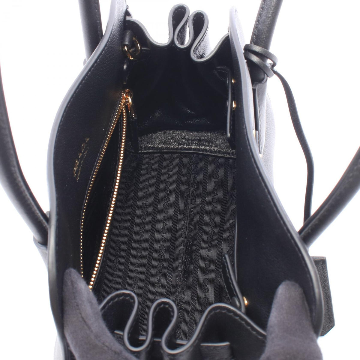 PRADA 2WAY Leather Handbag Black
