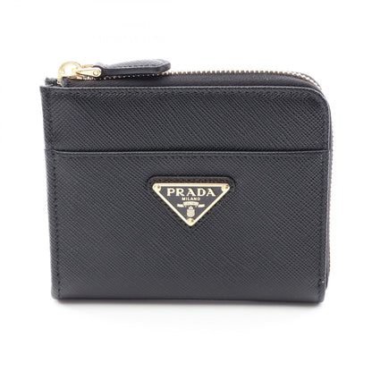 PRADA SAFFIANO TRIANG L-Zip Wallet Black