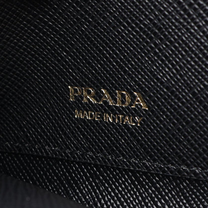 PRADA SAFFIANO TRIANG L-Zip Wallet Black