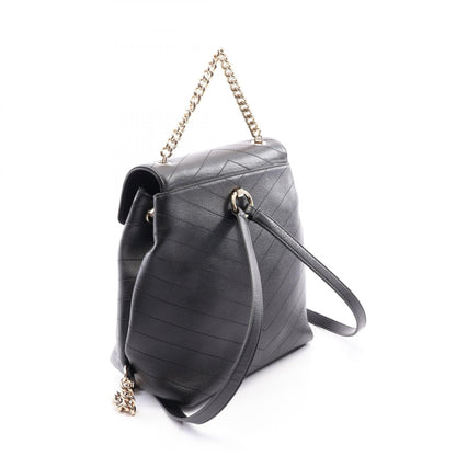 CHANEL V-Stitch Leather Hardware Black Backpack