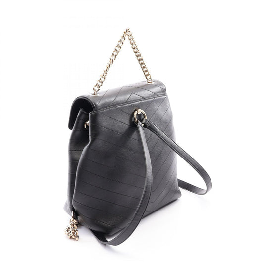CHANEL V-Stitch Leather Hardware Black Backpack