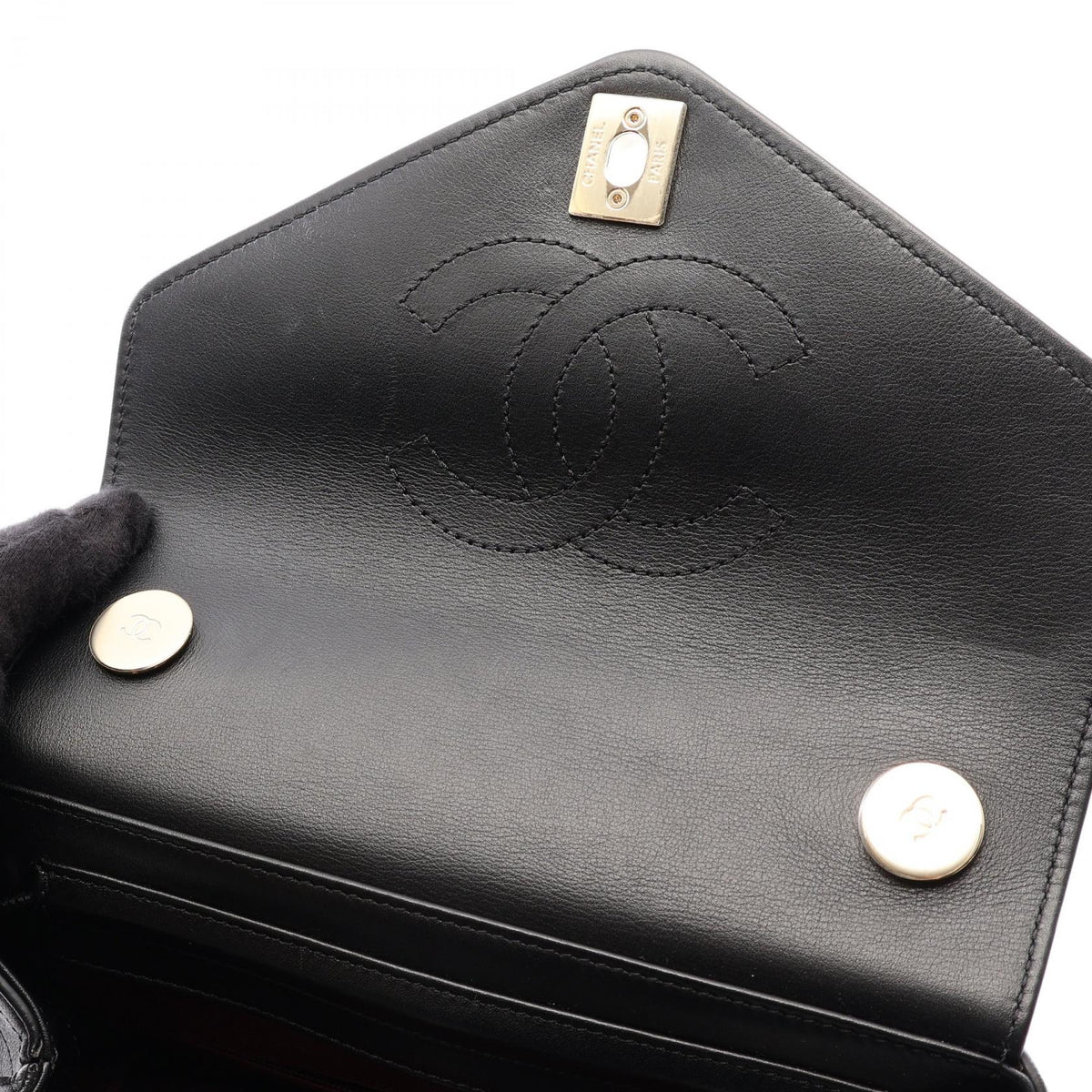CHANEL V-Stitch Leather Hardware Black Backpack